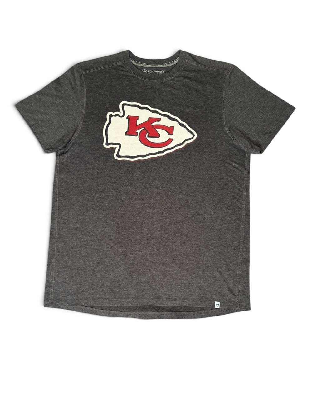 Kansas City Chiefs ‘47 Brand Dark Heather Gray Graphic Tee Short Sleeve Size L